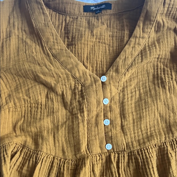 Madewell Mustard Textured Dress - Picture 5 of 6